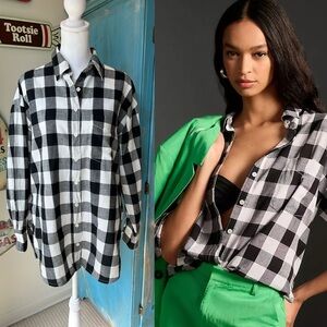 Maeve Anthropologie The Bennet Button Down Shirt in Buffalo Check